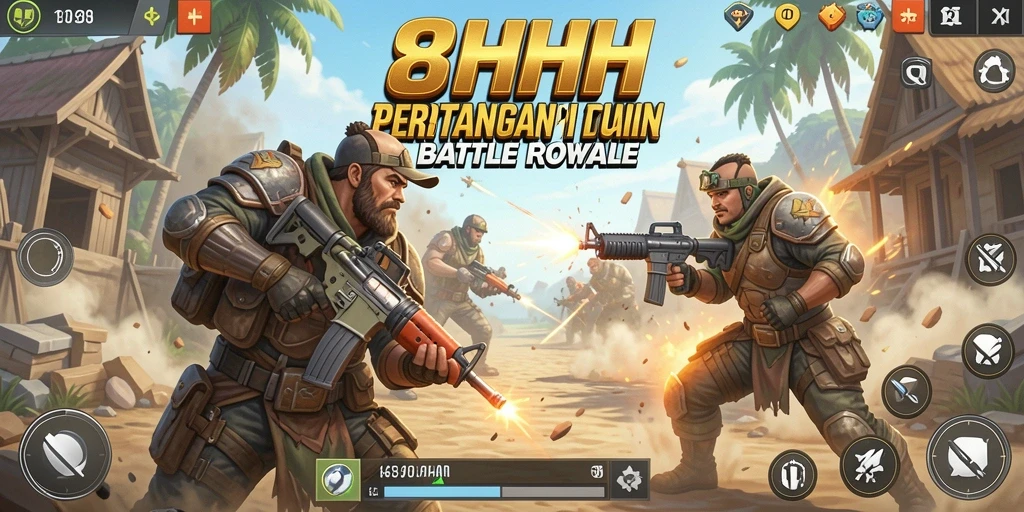 Tampilan gameplay seru dari 8HHH dalam mode Battle Royale.
