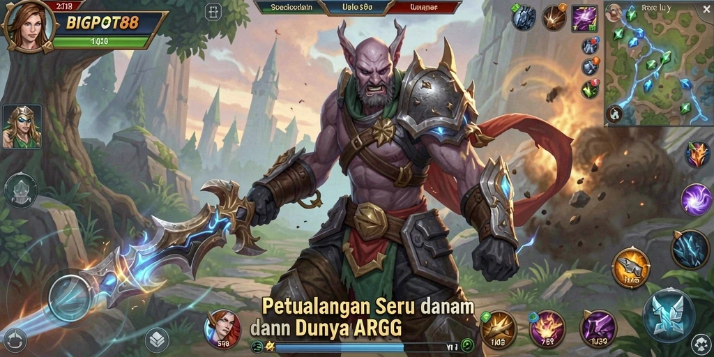 Gameplay BIGPOT88 menunjukkan pertarungan epik dalam dunia ARPG yang menantang.