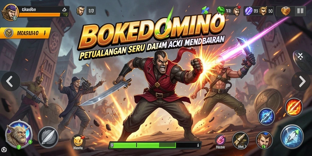 Tangkapan layar gameplay menarik BOKEDOMINO dengan aksi seru.