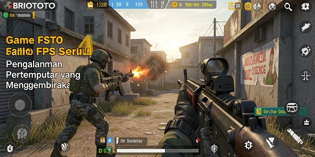 Screenshot BRIOTOTO menunjukkan gameplay FPS yang intens dan menegangkan.