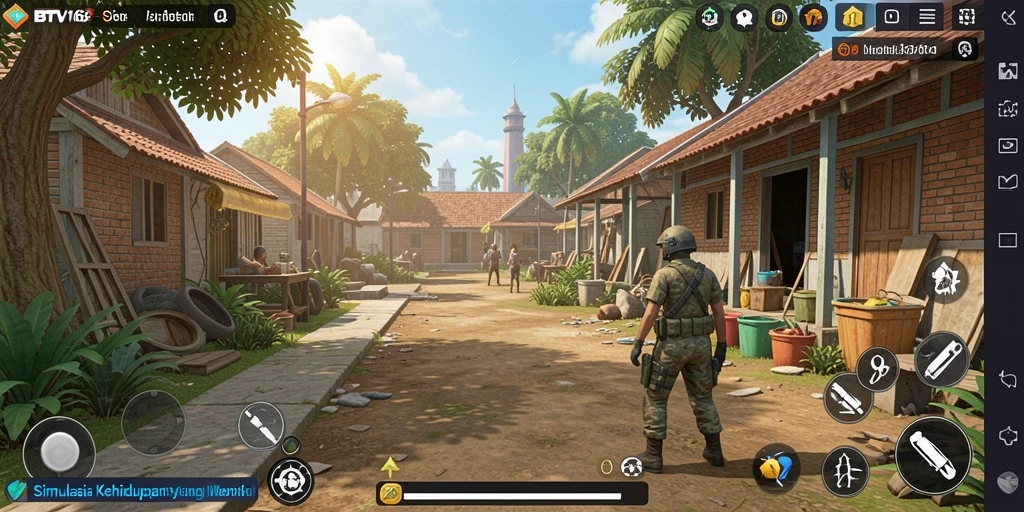 Screenshot gameplay BTV168 menampilkan karakter sedang berinteraksi dalam lingkungan virtual.