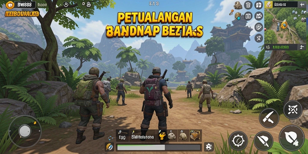 Screenshot gameplay BW888 menampilkan dunia luas yang bisa dieksplorasi.
