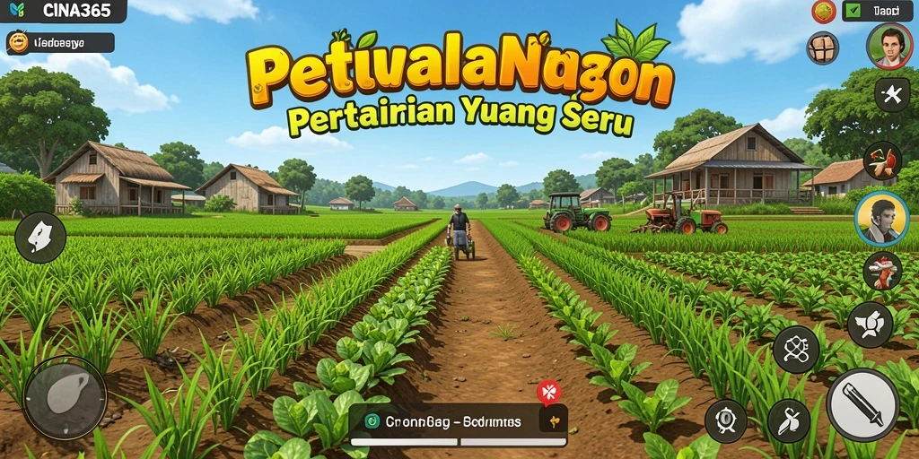 Tangkapan layar dari gameplay yang menunjukkan aktivitas bertani yang seru.