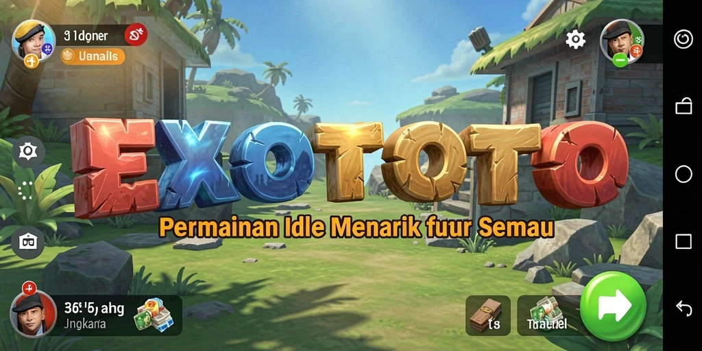 Tampilan gameplay EXOTOTO yang penuh warna dan menarik.