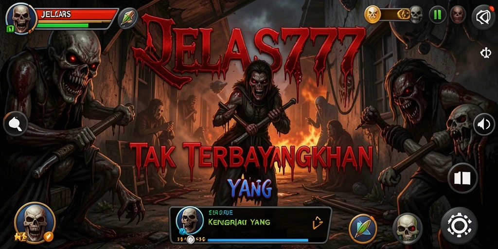 Screenshot JELAS777 menampilkan ketegangan saat menghadapi makhluk menyeramkan.