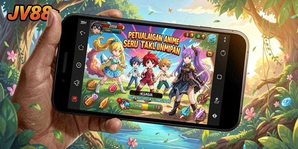 Screenshot menampilkan karakter anime dalam aksi gameplay yang seru.
