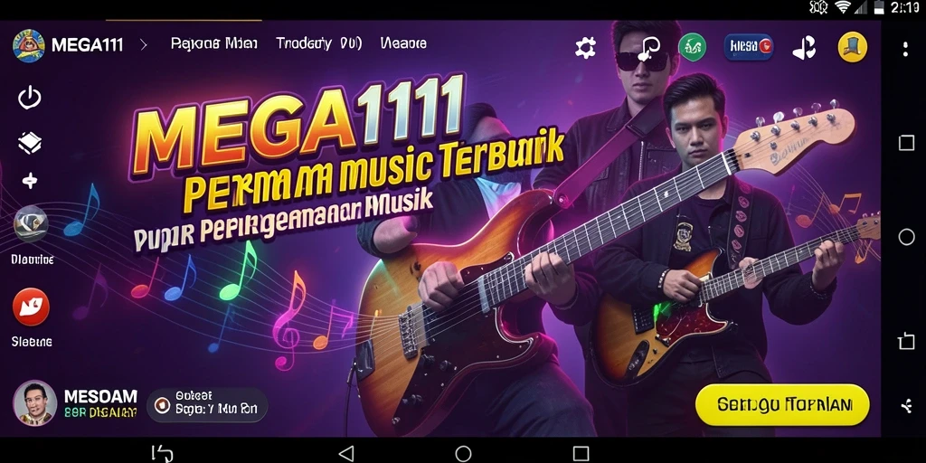 Tampilan gameplay MEGA111 dengan pengalaman musik yang seru dan interaktif.