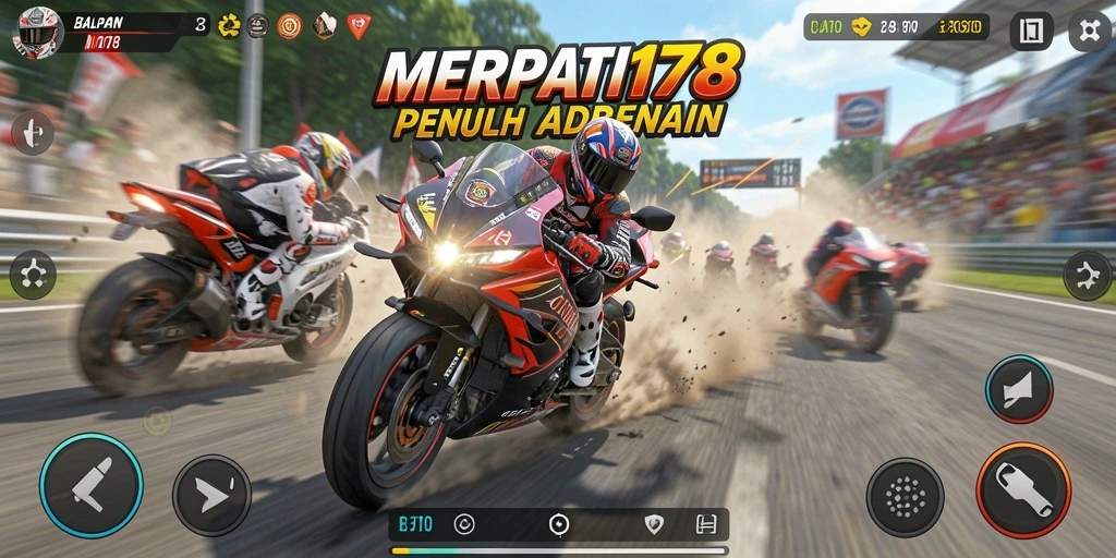 Tampilan gameplay balapan motor yang menegangkan dan penuh aksi.