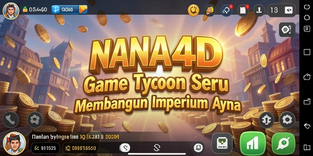 Screenshot gameplay NANA4D yang menunjukkan strategi pembangunan bisnis.
