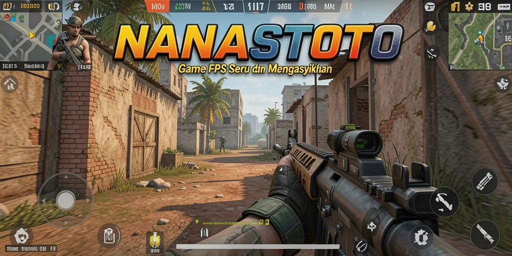 Screenshot gameplay <strong>NANASTOTO</strong> yang menampilkan aksi tembak-menembak yang seru.