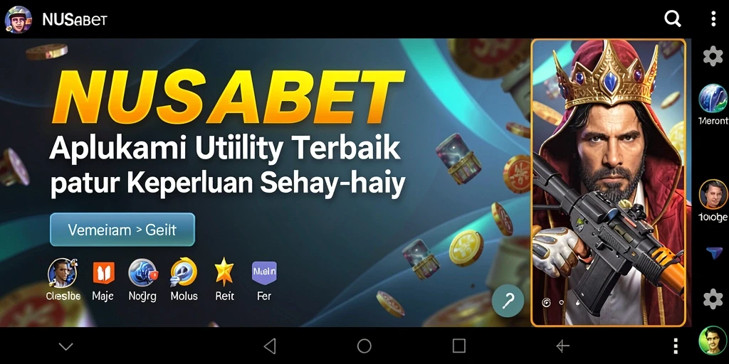 Tampilan utama NUSABET dengan berbagai fitur Utility.