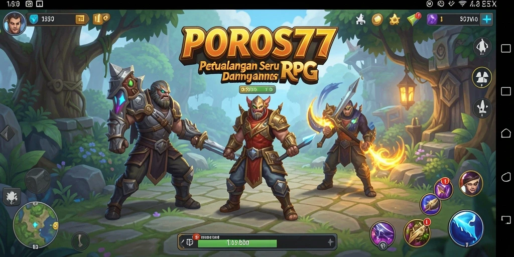 Tangkapan layar dari gameplay POROS77 yang menampilkan pertarungan seru.