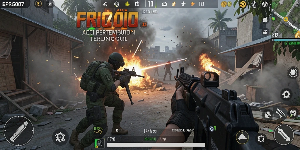 Tampilan gameplay aksi intens di PRG007 dengan grafis memukau.