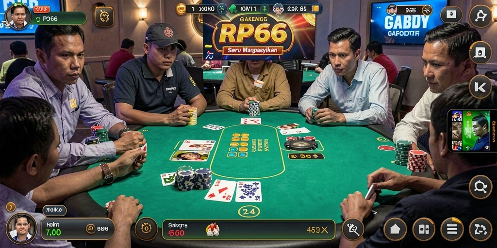 Tampilan gameplay poker seru dan interaktif di RP66.