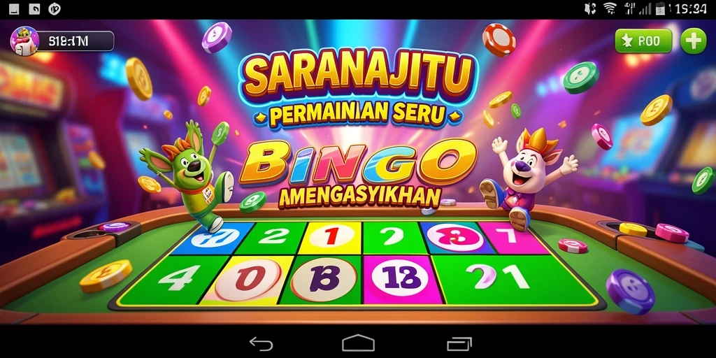 Screenshot utama SARANAJITU menampilkan gameplay Bingo yang seru.