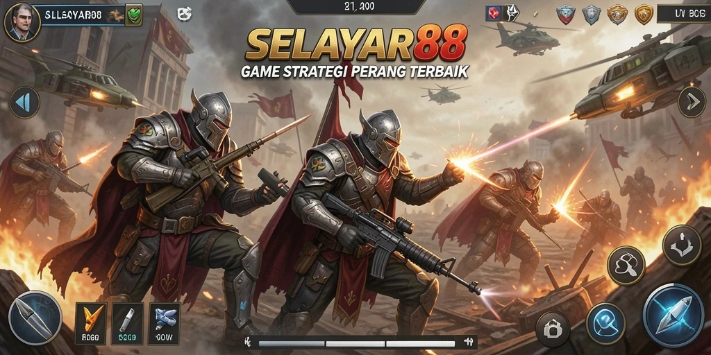 Tampilan epik gameplay dalam SELAYAR88 dengan pertempuran strategis.