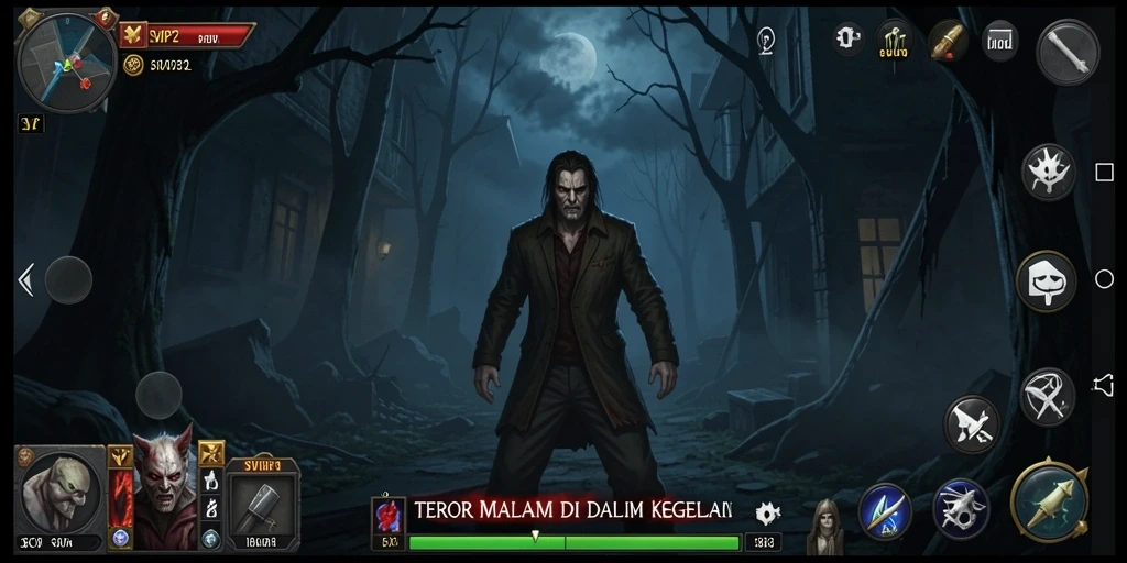 Screenshot gameplay SVIP2 menampilkan momen ketegangan dan kengerian.