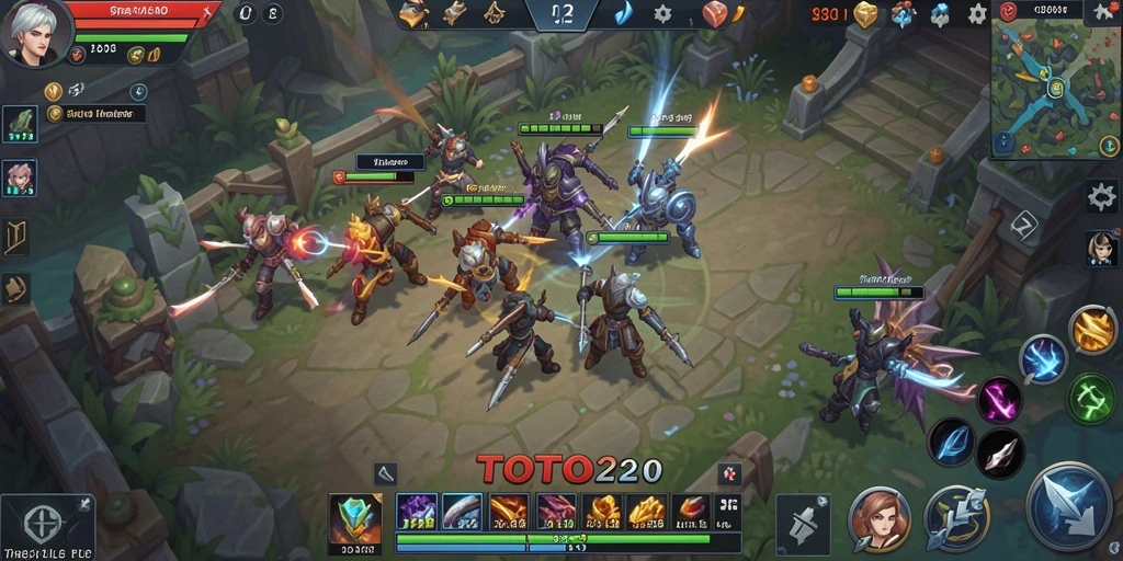 Tampilan gameplay TOTO20 menampilkan pertempuran strategi yang mendebarkan.