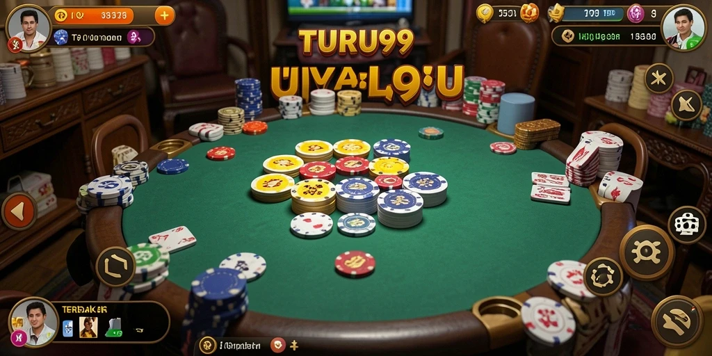Screenshot gameplay TURU99 yang menampilkan kartu dan atmosfer permainan.