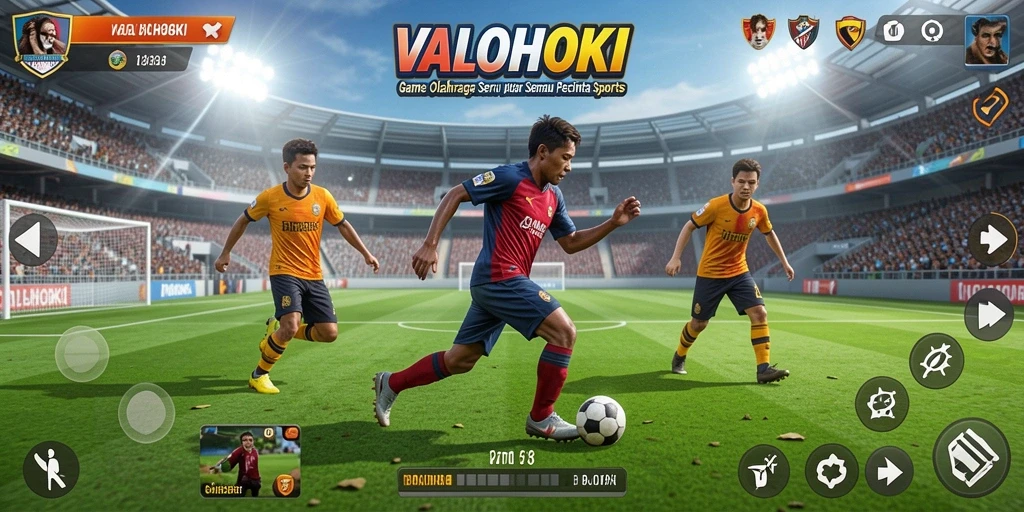 Tampilan gameplay seru VALOHOKI dengan aksi olahraga dinamis.