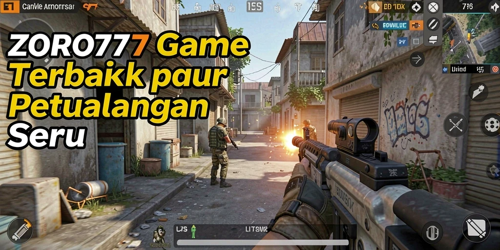 Tampilan gameplay seru dari ZORO77 dengan aksi menembak yang intens.